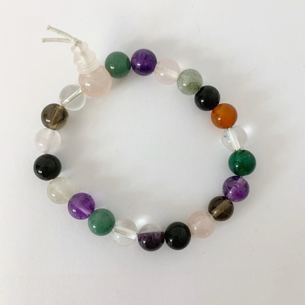 Stretch Elastic One Size glass beads multicolored bracelet - Picture 1 of 7